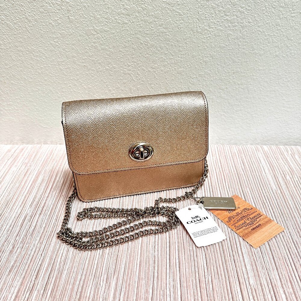 NWT Coach Bowery Crossbody 22857 in Platinum leather and silver hardware